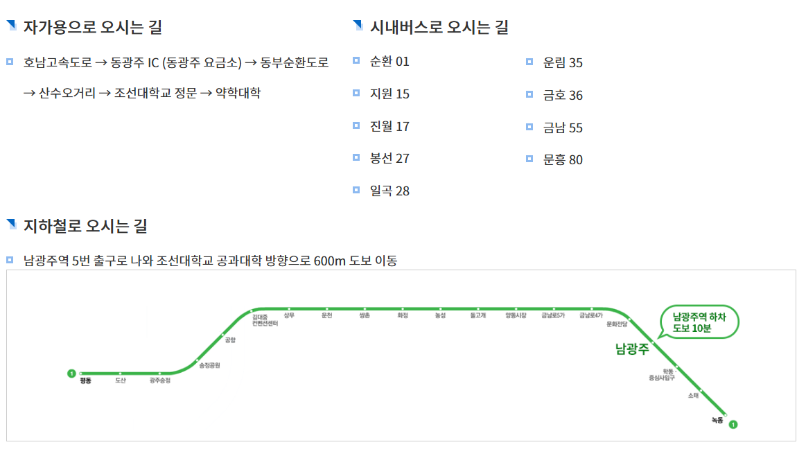 찾아오는 길 교통